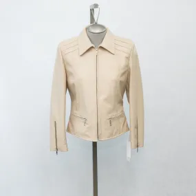 6064 Clearance - Ladies' Bomber Jacket -  Bone Lambskin - Size 8