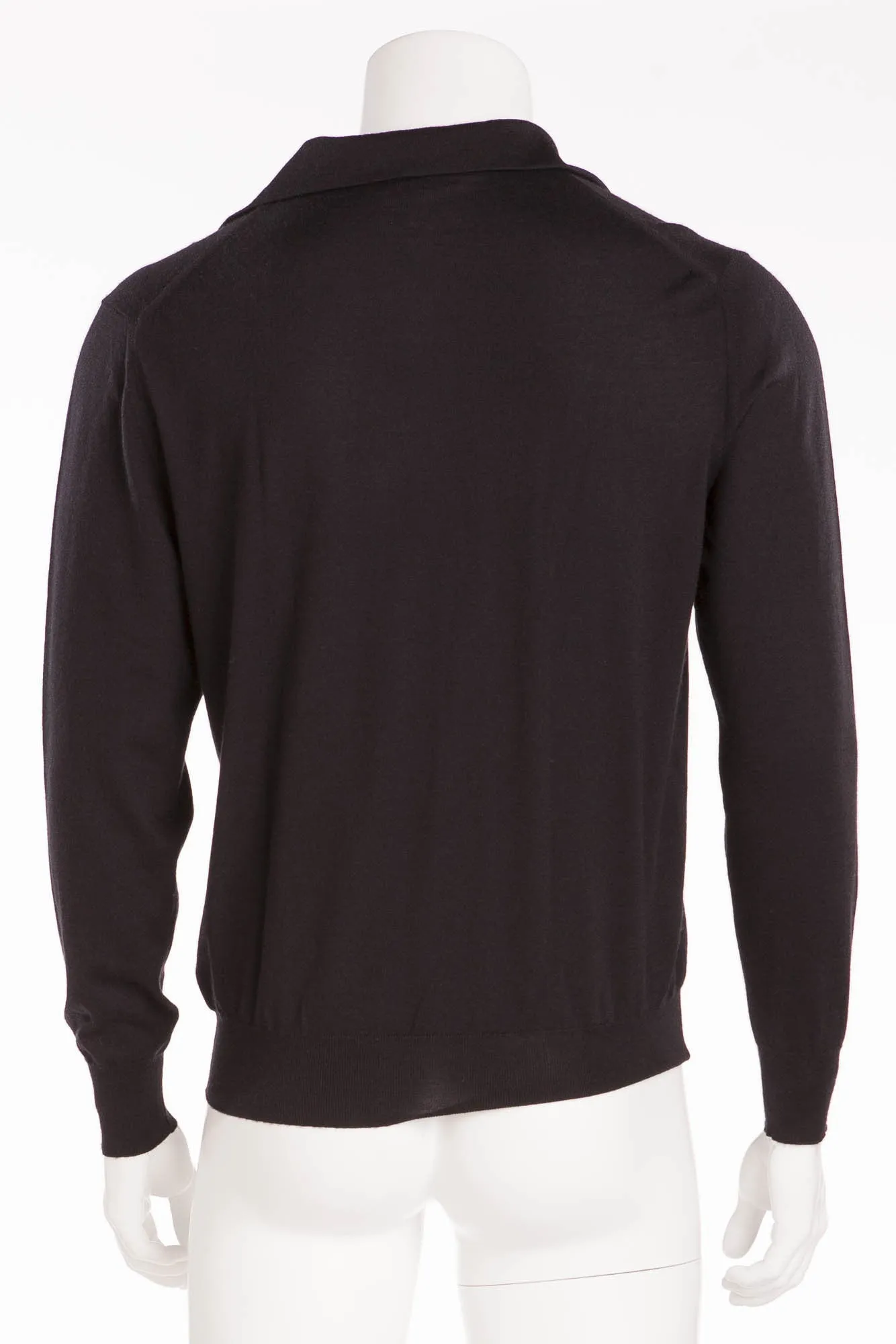 Authentic Hermes - Black Long Sleeve Zip Neck Cashmere - XL