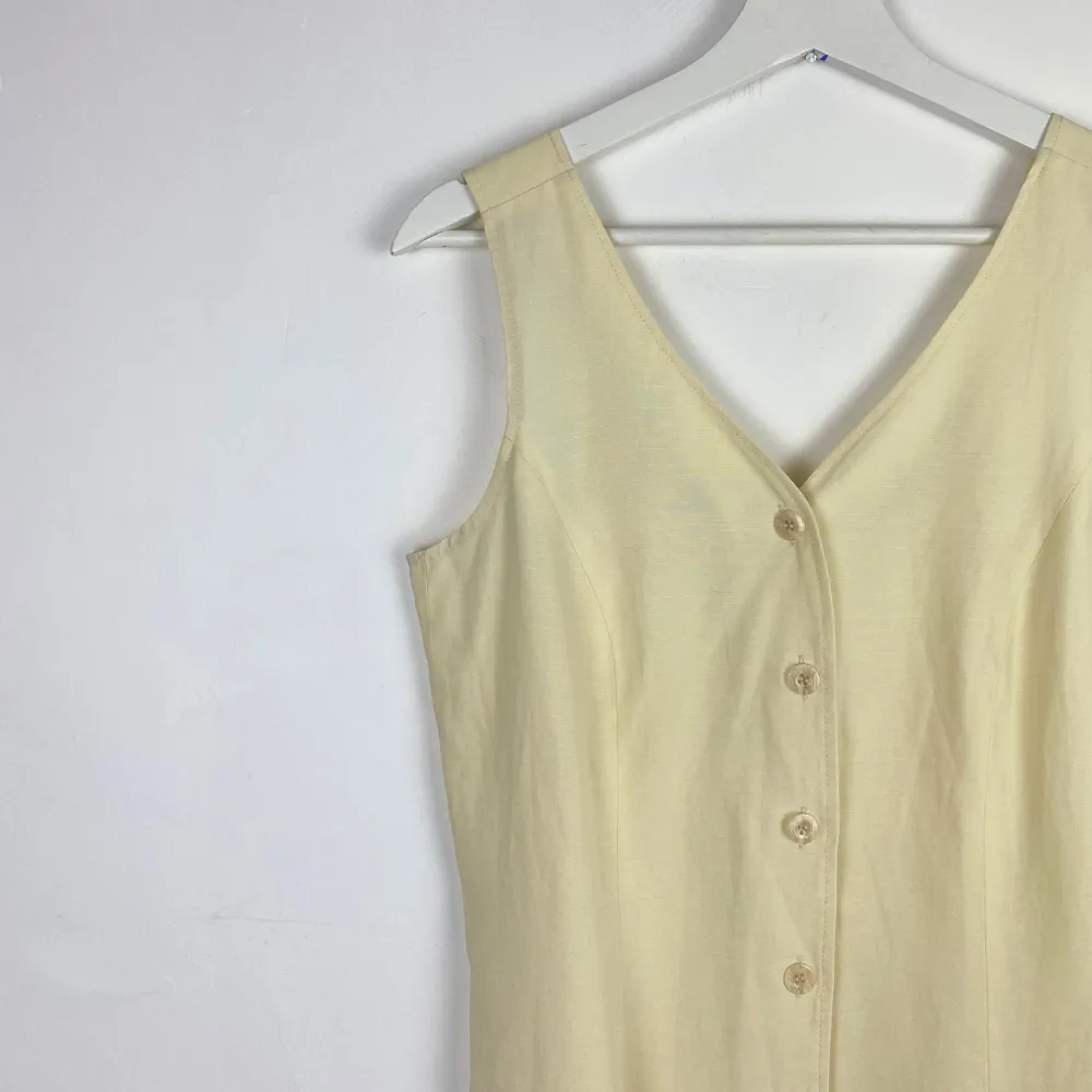 Button Up Cream Dress - SMALL
