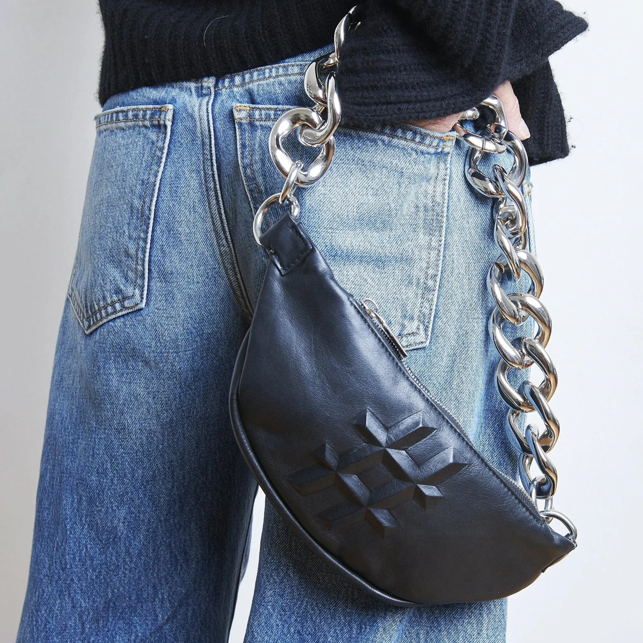 Chunky Metal Bag Chain - Silver