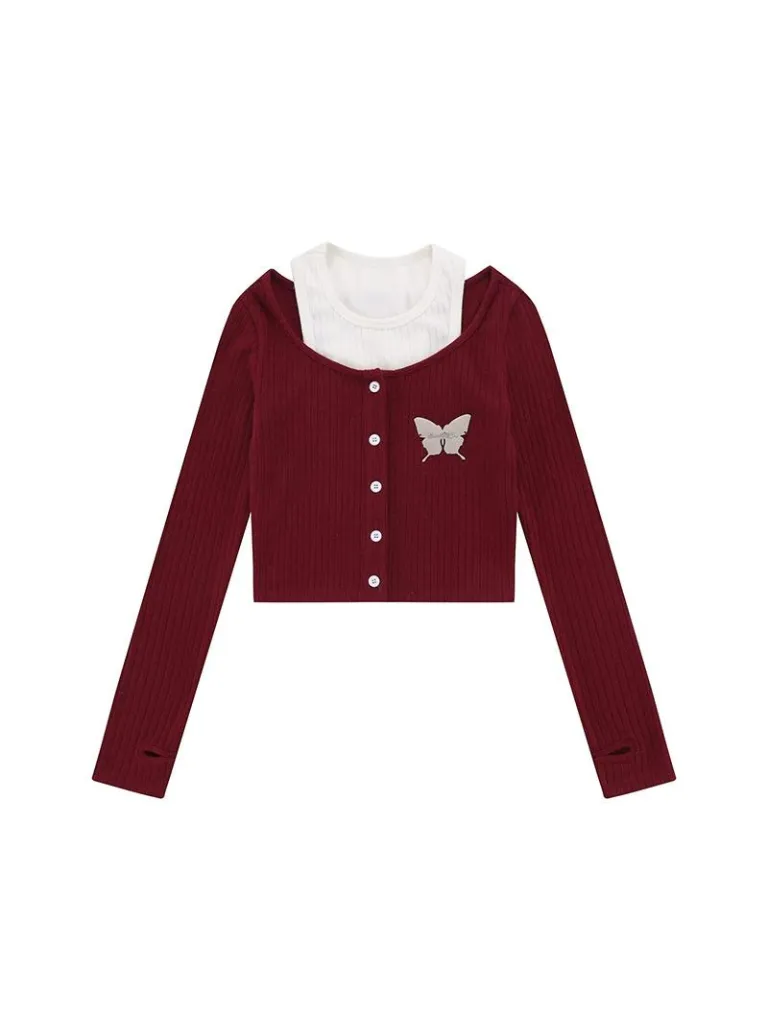 Cropped Two-piece Knit Top