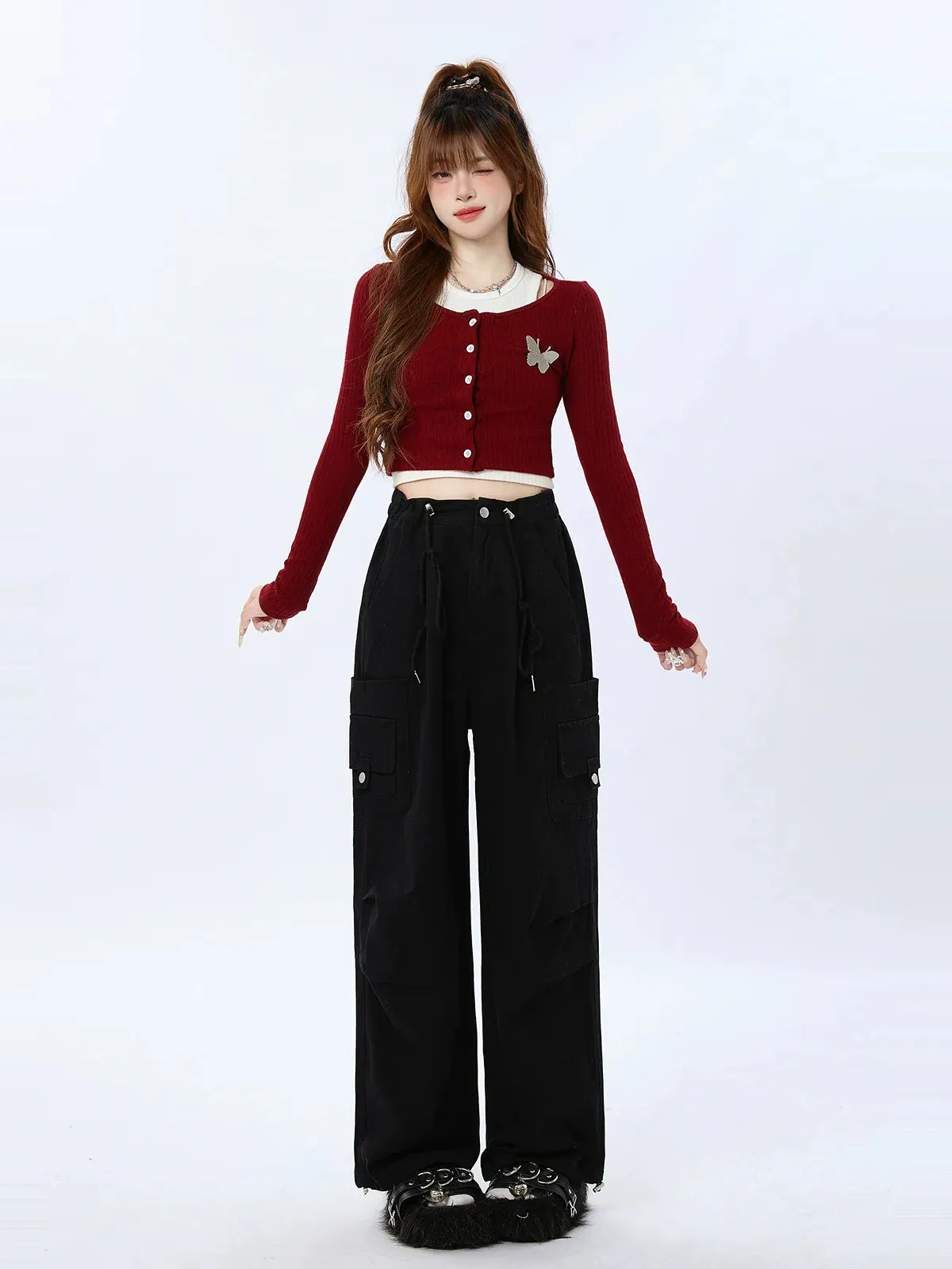 Cropped Two-piece Knit Top