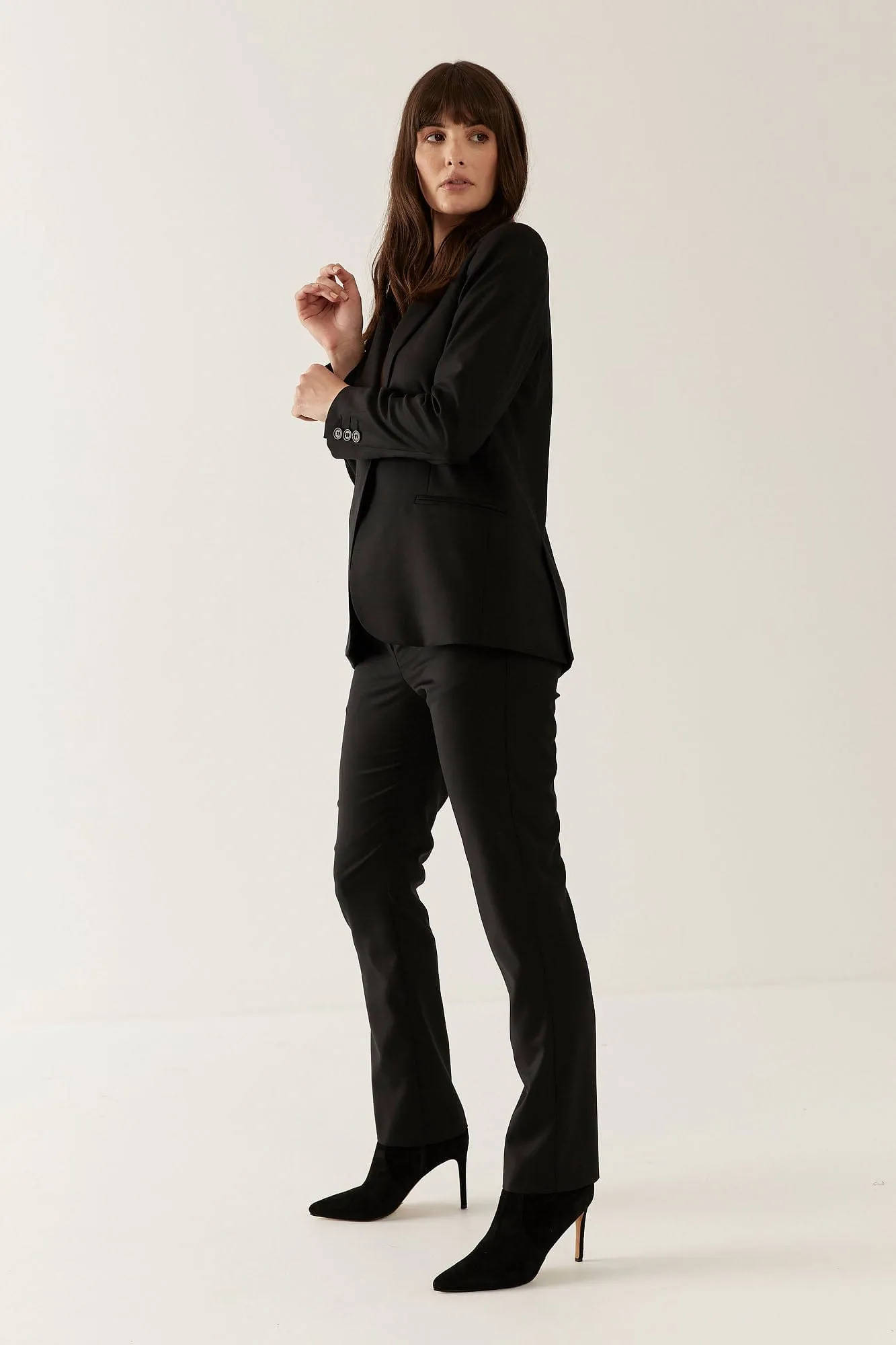 Elizabeth Trouser in Black Tropical Weight Wool
