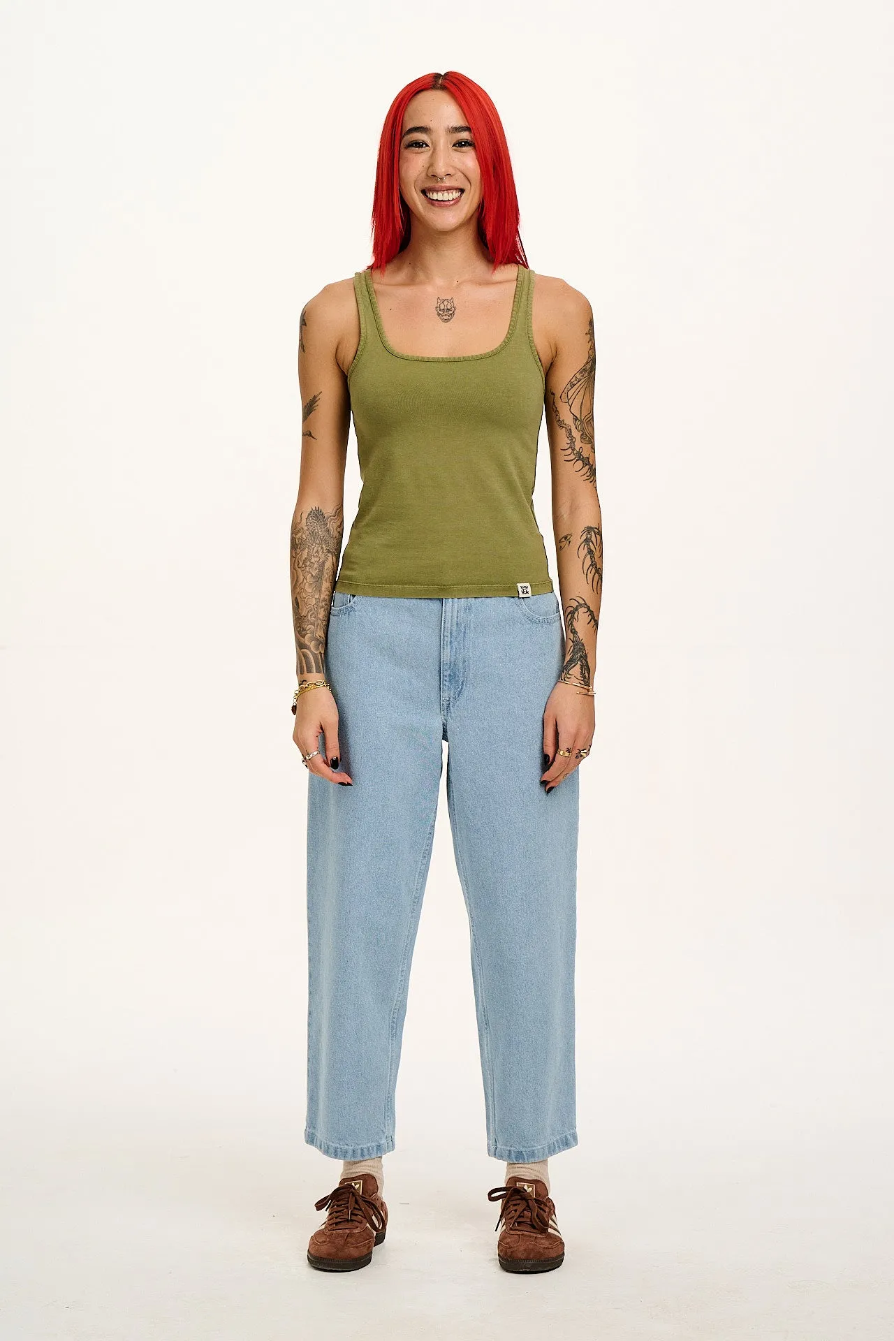 Jett - Vest Top in Herb Garden Green