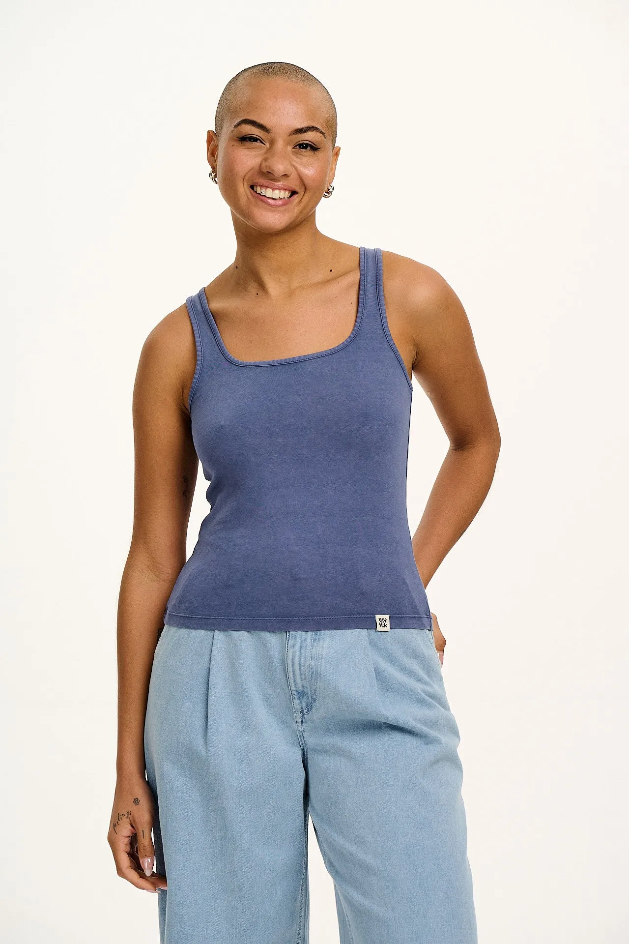 Jett - Vest Top in Vintage Indigo