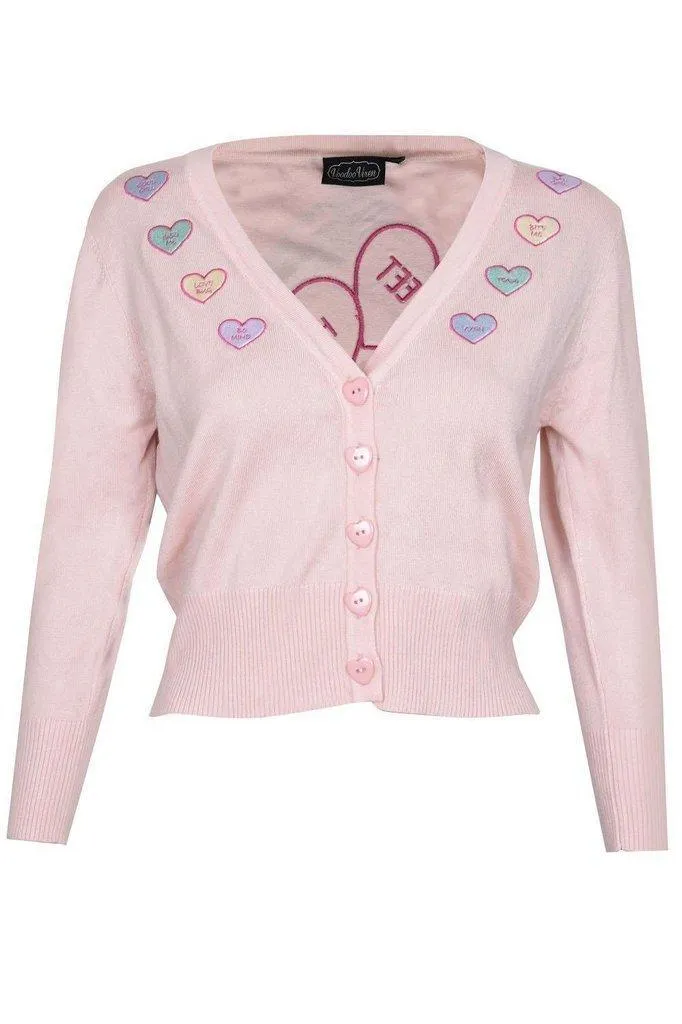 Kim Love Heart Print Cardigan