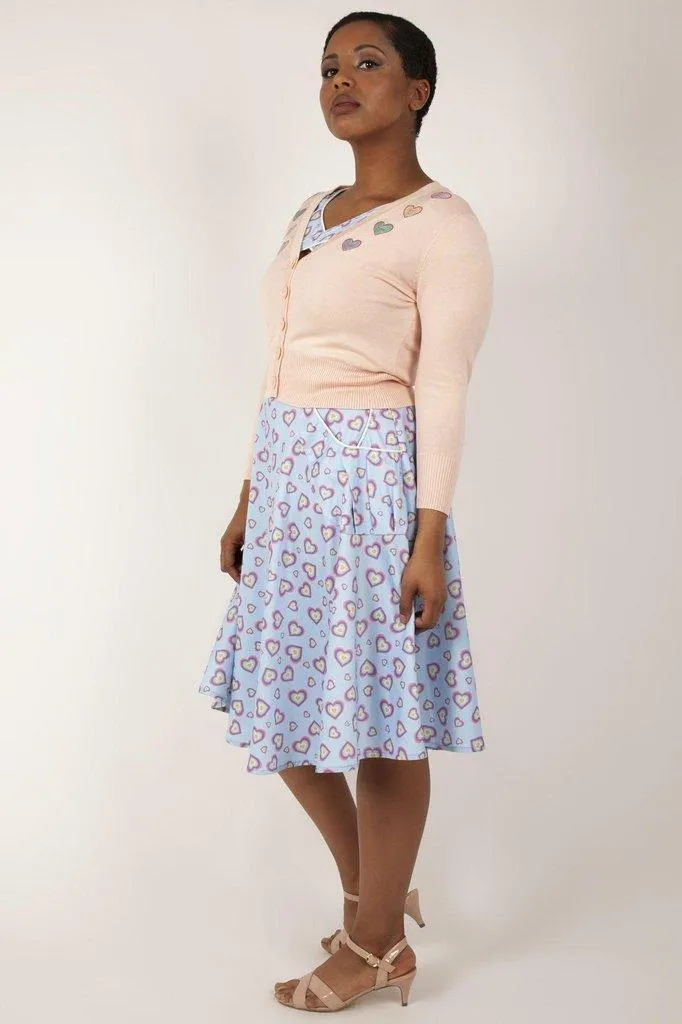 Kim Love Heart Print Cardigan