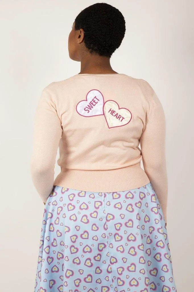 Kim Love Heart Print Cardigan