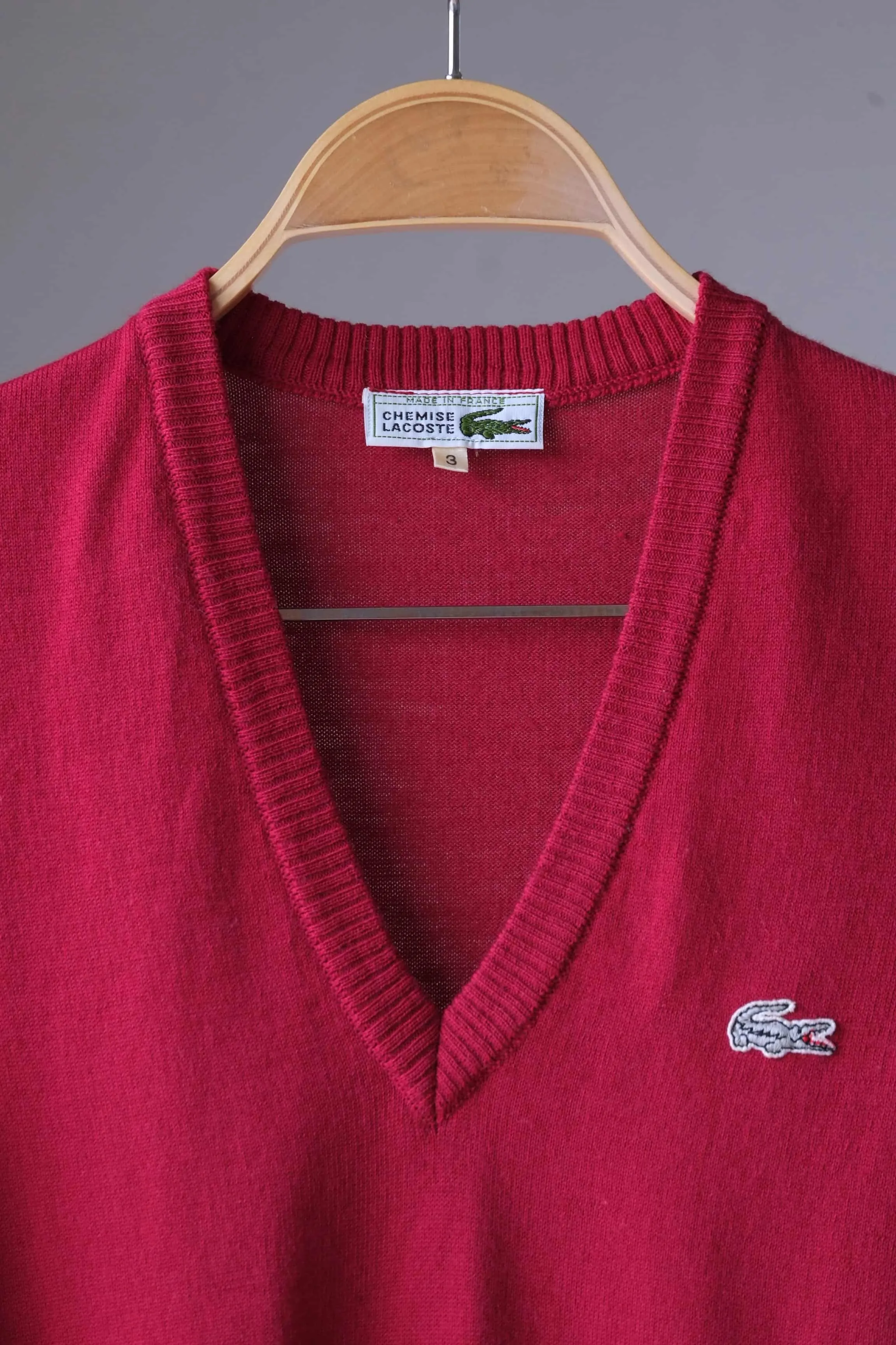 LACOSTE Vintage 1980's Sweater Vest - Classic V-Neck