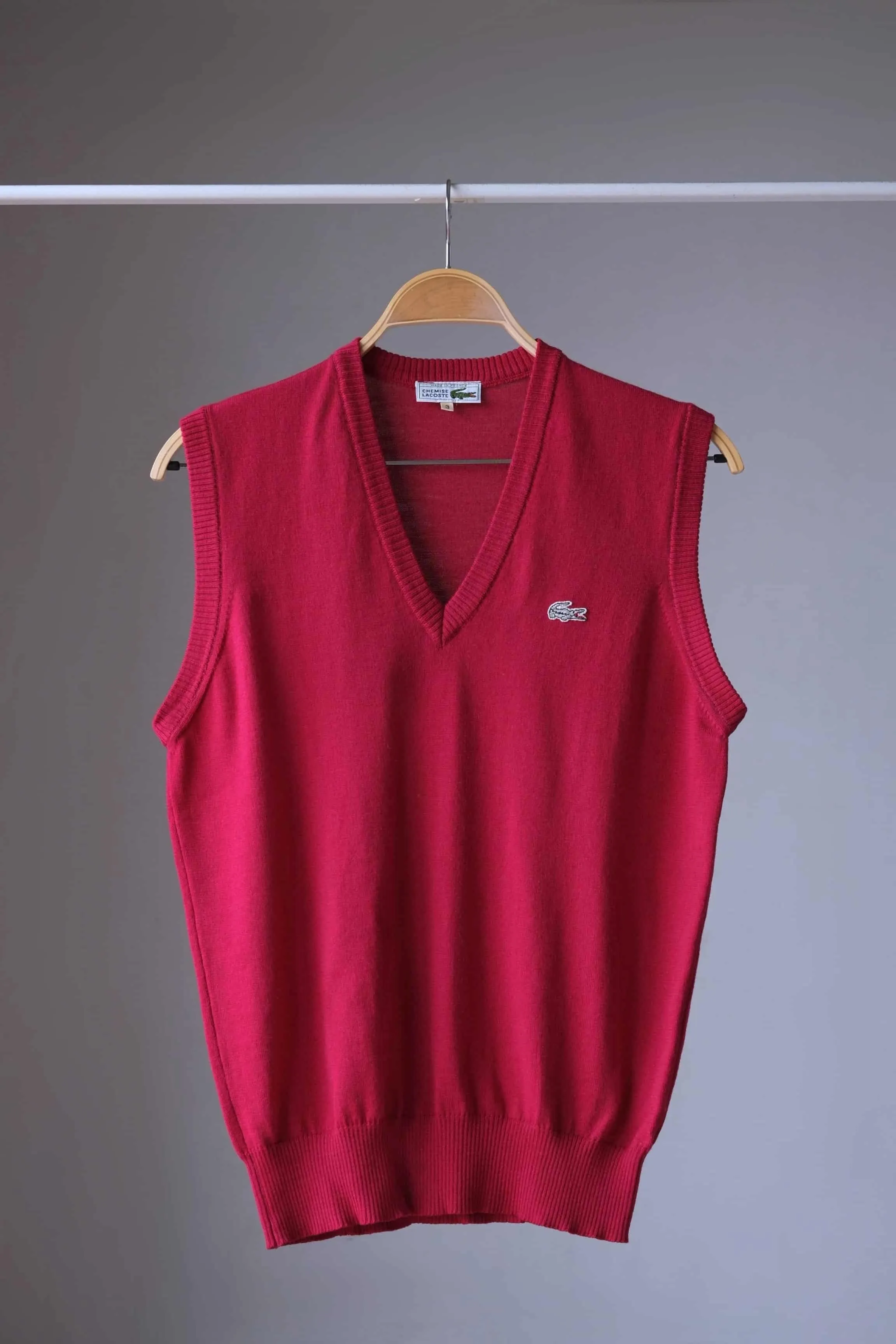 LACOSTE Vintage 1980's Sweater Vest - Classic V-Neck