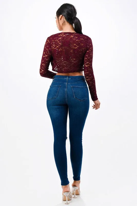long sleeve lace bolero
