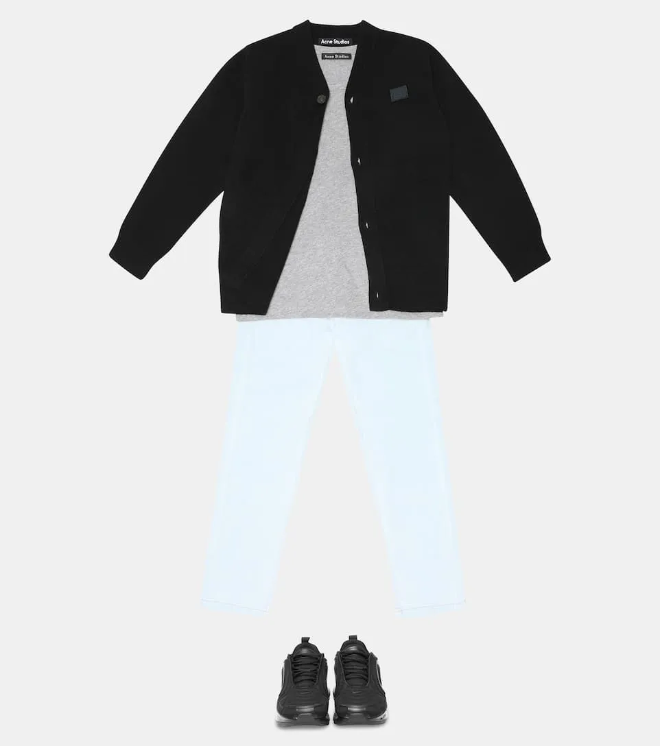 Mini Face Patch Wool Cardigan