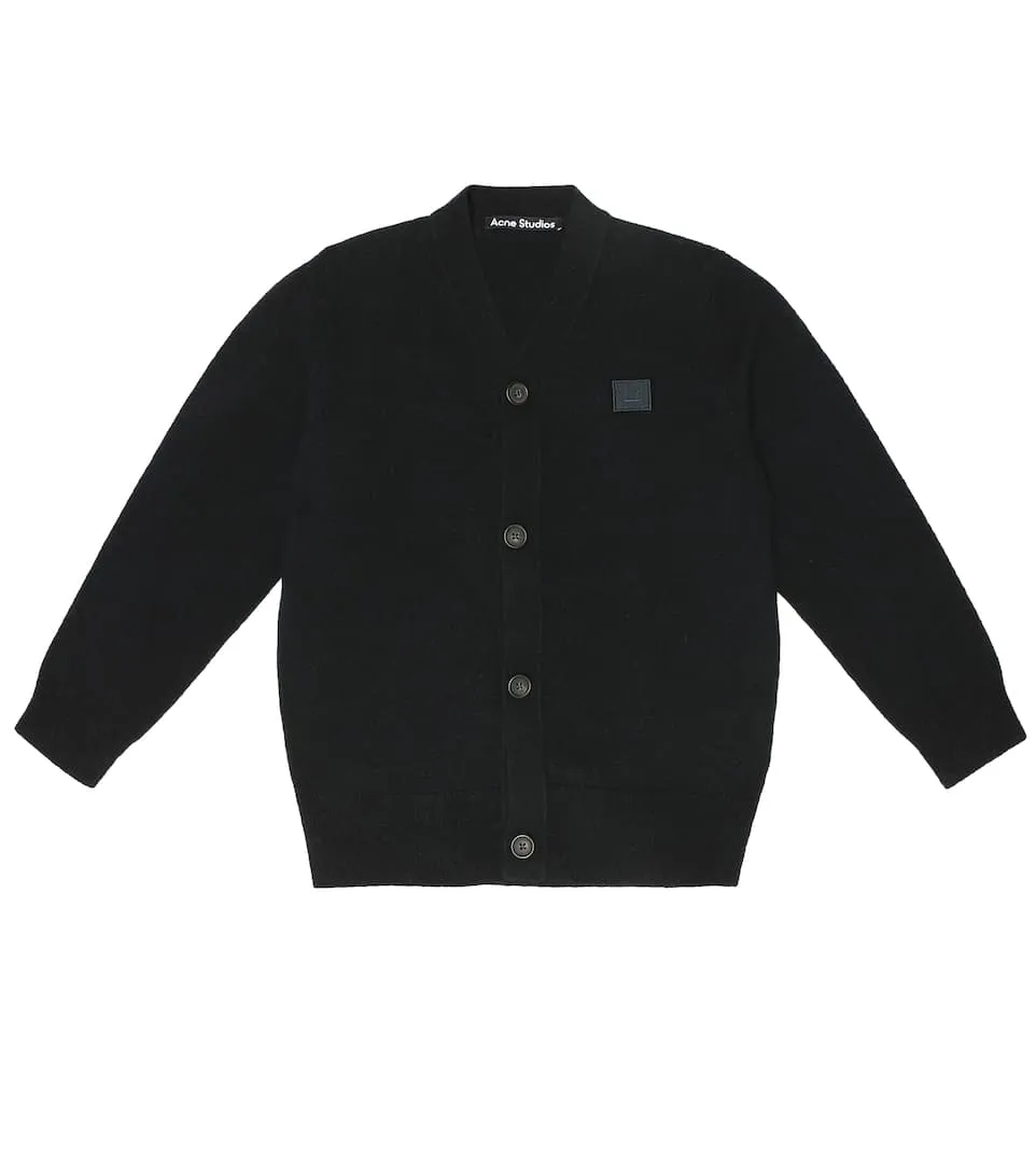 Mini Face Patch Wool Cardigan
