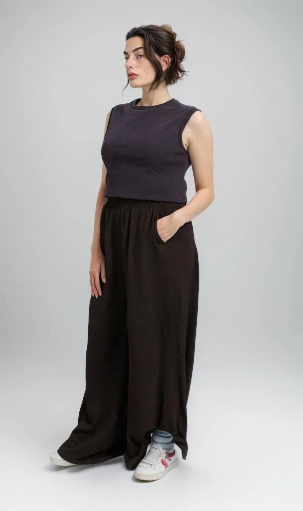 R207245 - Ribbed Sleeveless Cropped Tank Top - Navy Blue