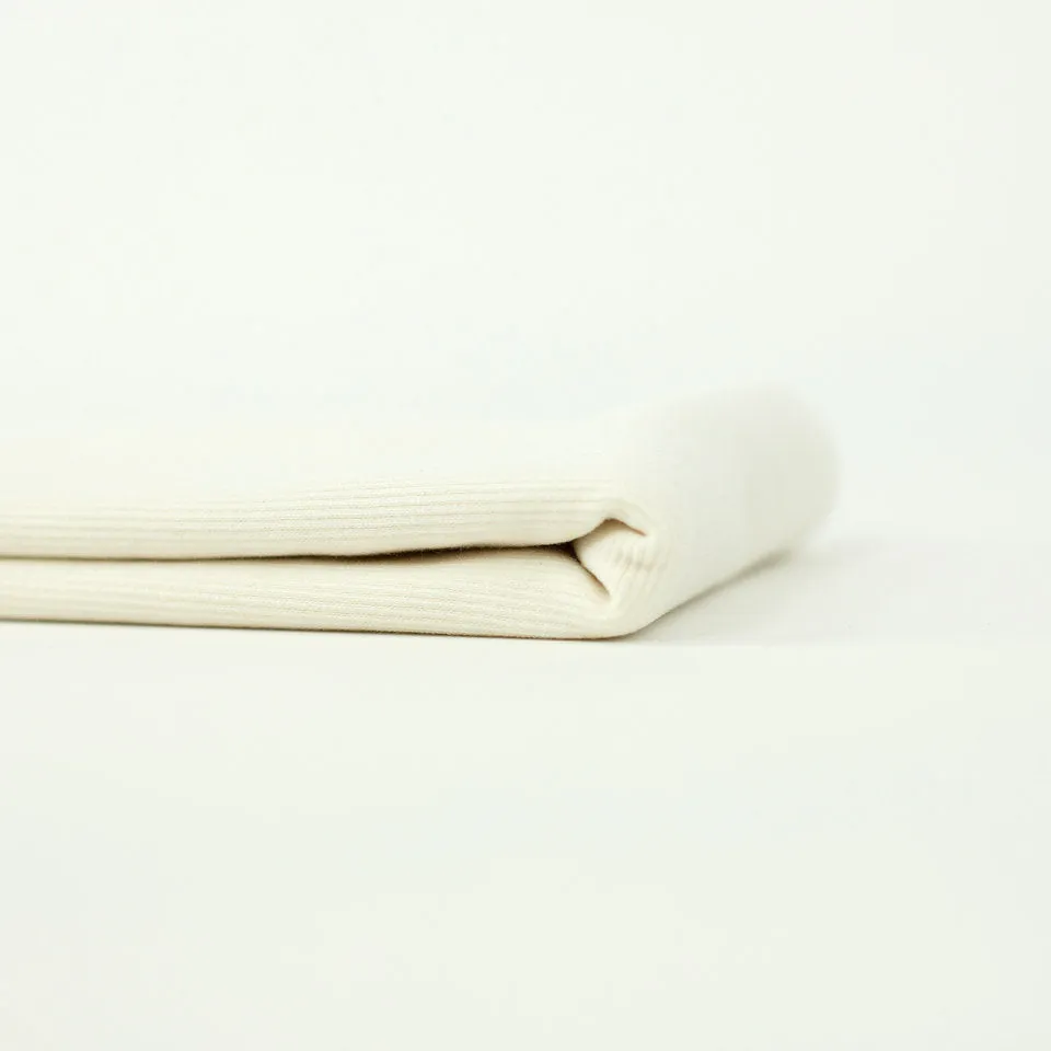 Sea Salt White Ribbed Knit Fabric by See You At Six, Oeko-Tex Certified
