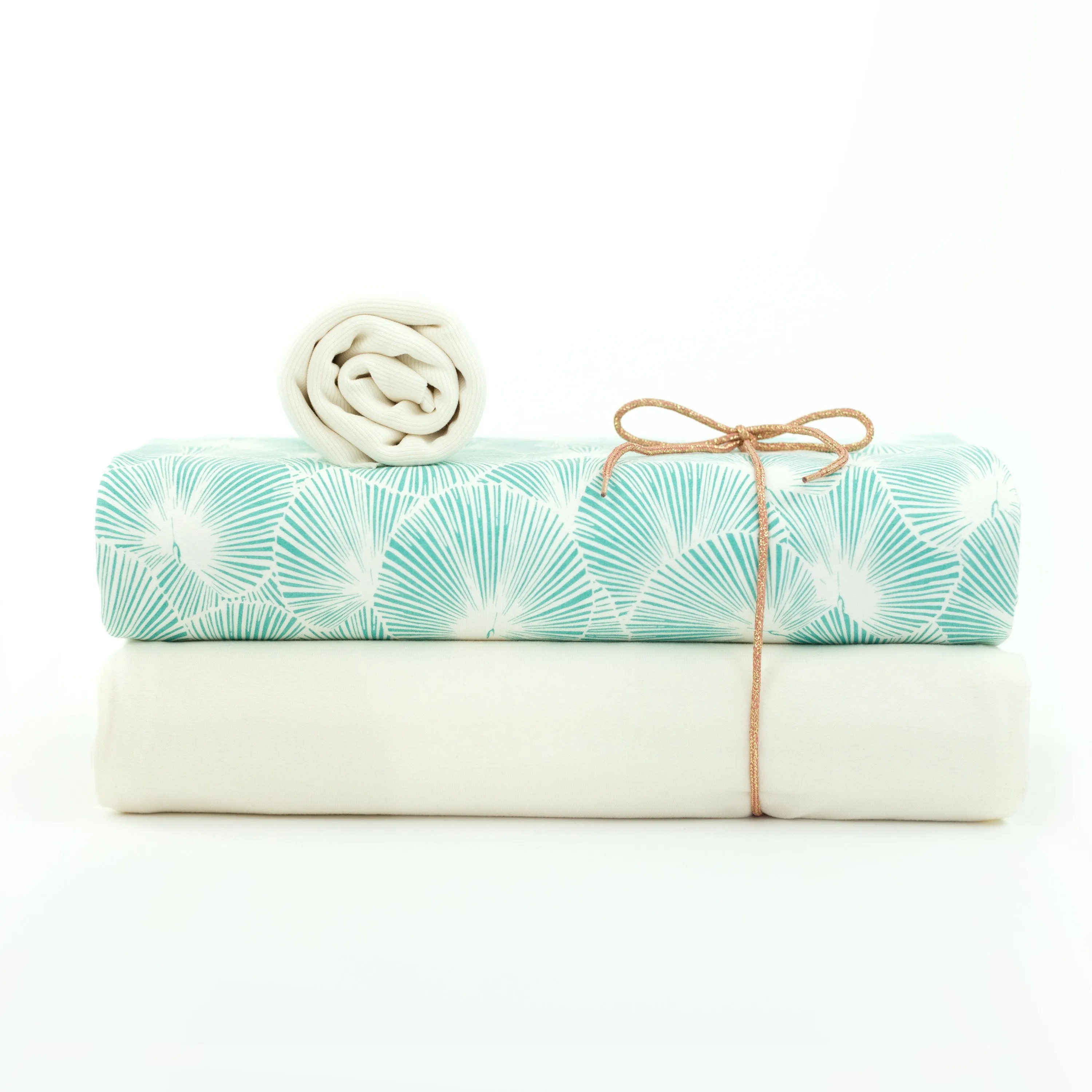 Sea Salt White Ribbed Knit Fabric by See You At Six, Oeko-Tex Certified