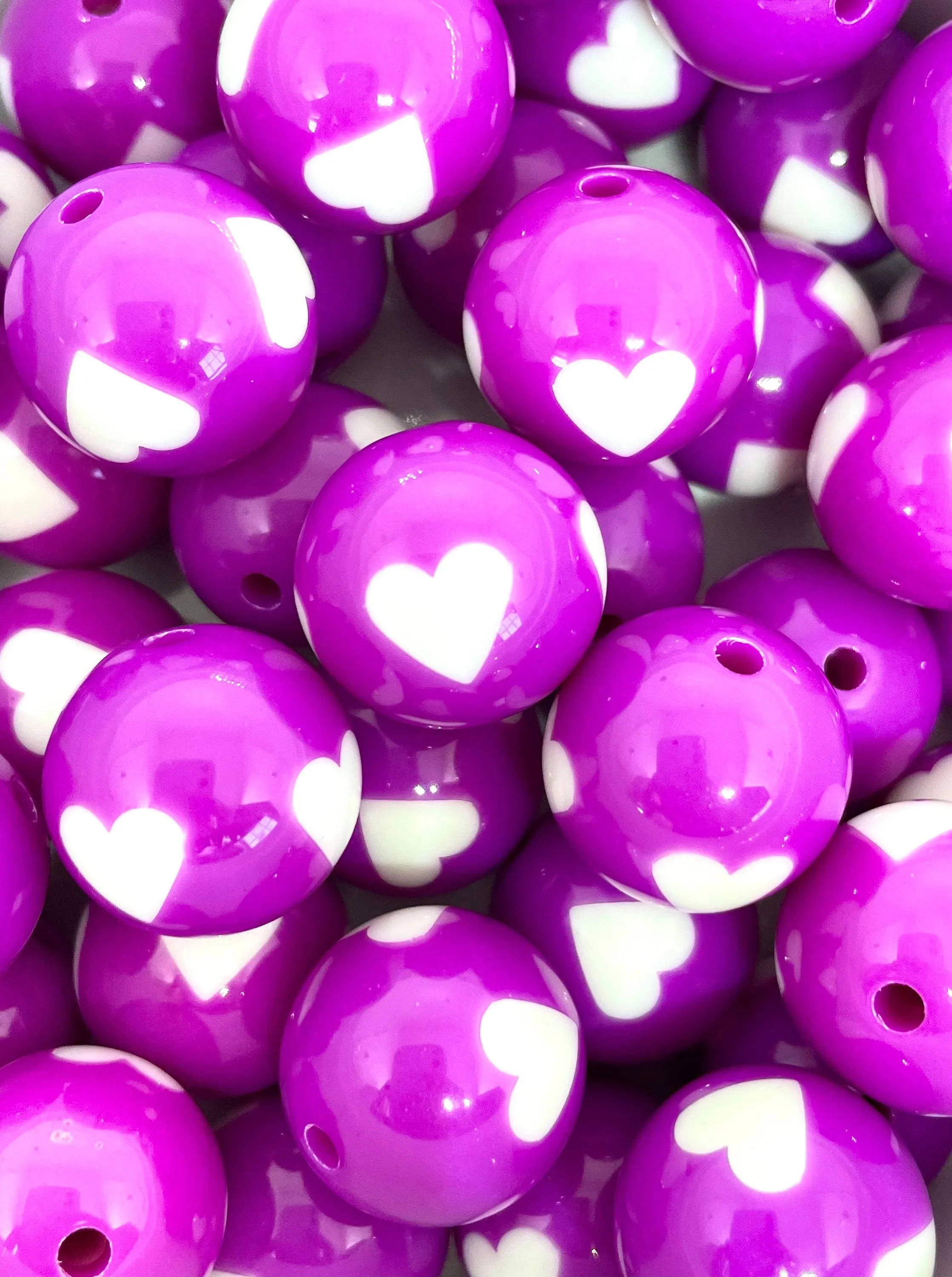 Violet Purple Chunky Beads for Jewelry Making, Large Purple Beads, Round Acrylic Beads for Chunky Necklace, 22mm Beads for Necklace