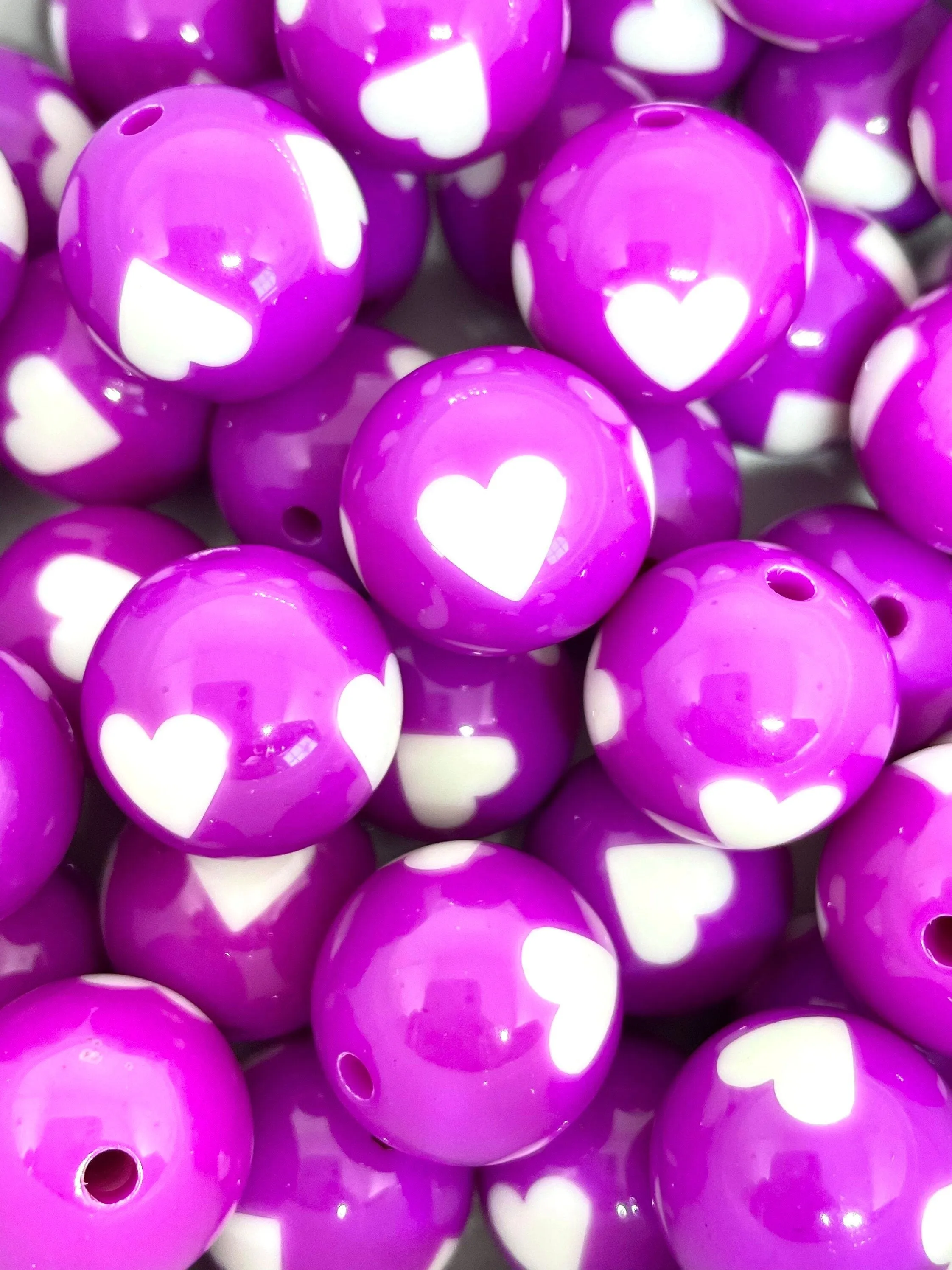 Violet Purple Chunky Beads for Jewelry Making, Large Purple Beads, Round Acrylic Beads for Chunky Necklace, 22mm Beads for Necklace
