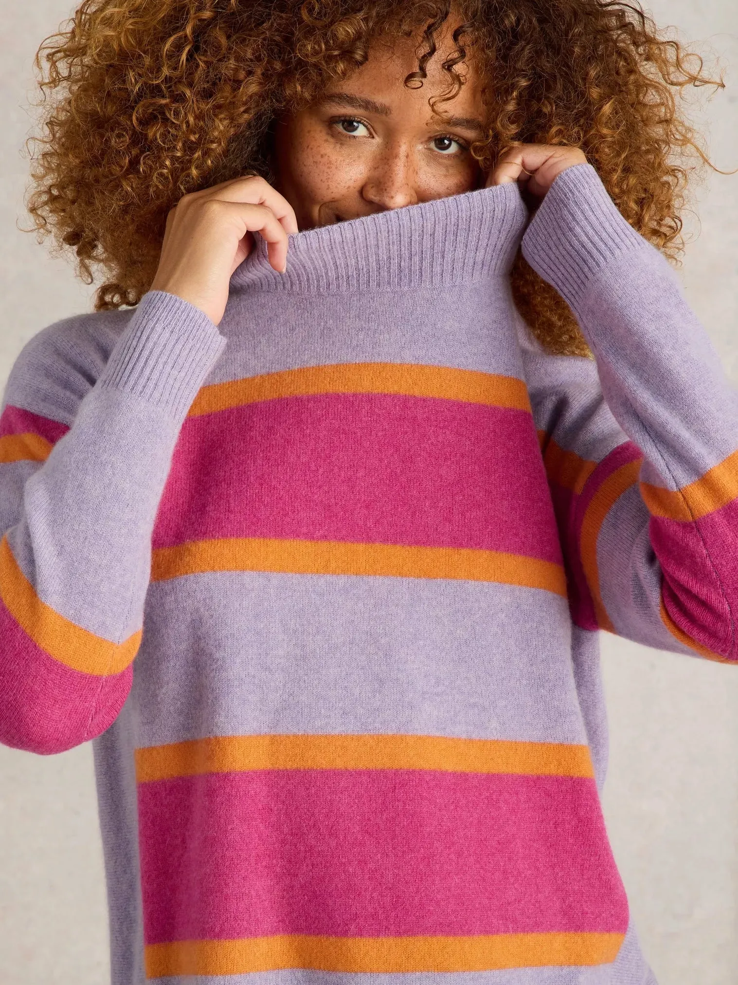 WHITE STUFF - HOLLY STRIPE CASHMERE